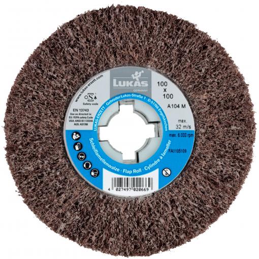 LUKAS-ERZETT A22861001000106 Lamelový válec s brusným rounem LWV universal 100 x 100 mm s otvorem 19 mm | Korundový korek 180 1 ks