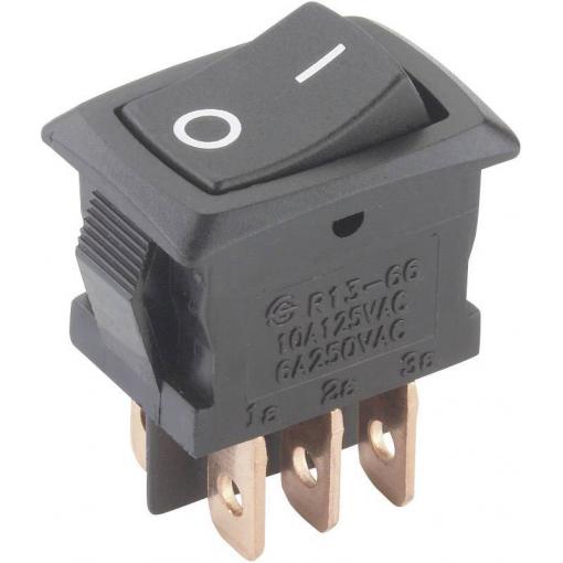 TRU COMPONENTS 1587831 kolébkový spínač TC-R13-166PB-02 250 V/AC 6 A 2x zap/zap s aretací 1 ks