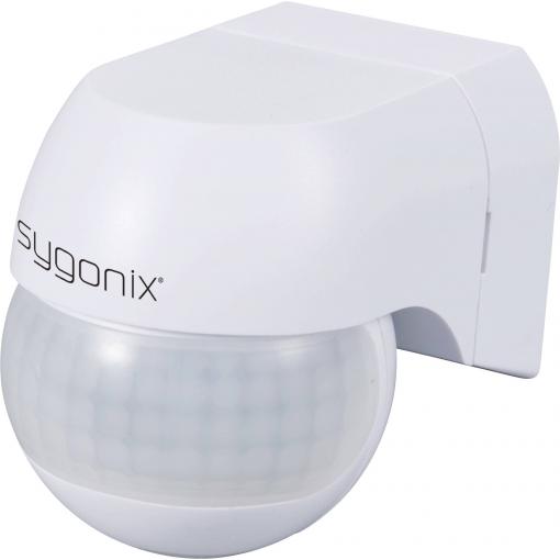 Sygonix SY-6733024 montáž na zeď, povrchová montáž detektor pohybu PIR 360 °, 180 ° relé bílá IP44