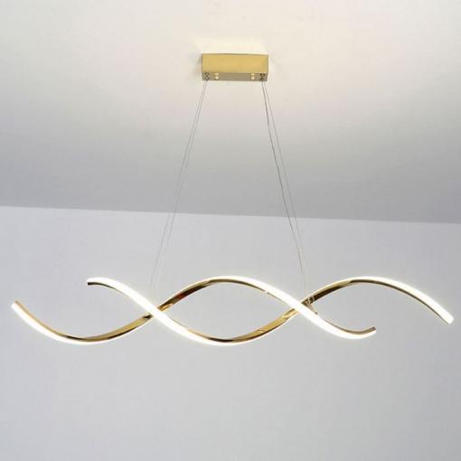 Závěsný lustr LED GR3005, 50 W, zlatý, stmívatelný s dálkovým ovládáním