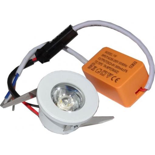 Podhledové LED světlo 1 W, teplá bílá 3000 K, 230 V AC