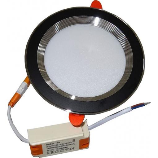 Podhledové LED svítidlo černé, 12 W, denní bílá 4000 K, 230 V