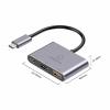 Renkforce RF-6735680 USB Hub 2 + 1 port USB-A, USB-C® USB 3.2 Gen2 10 GBit/s s konektorem USB C šedá RF-TCH-100
