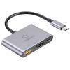 Renkforce RF-6735680 USB Hub 2 + 1 port USB-A, USB-C® USB 3.2 Gen2 10 GBit/s s konektorem USB C šedá RF-TCH-100