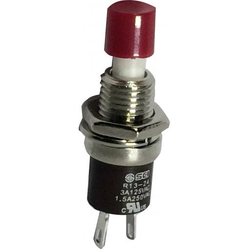 TRU COMPONENTS TC-R13-24B1-05 RD tlačítko 250 V/AC 1.5 A 1x zap/(vyp) bez aretace červená 1 ks