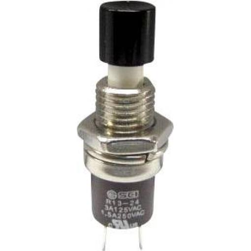 TRU COMPONENTS TC-R13-24B1-05 BK tlačítko 250 V/AC 1.5 A 1x zap/(vyp) bez aretace černá 1 ks