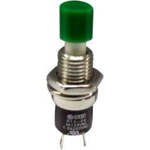 TRU COMPONENTS TC-R13-24B1-05 GN tlačítko 250 V/AC 1.5 A 1x zap/(vyp) bez aretace zelená 1 ks