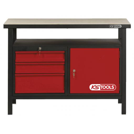 KS Tools 8650003 pracovní stůl (š x v x h) 1200 x 840 x 600 mm černá, červená