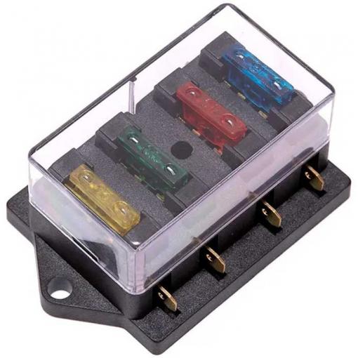 Distribuční blok pojistkový h_k735e, 4× pojistka 19×12 mm