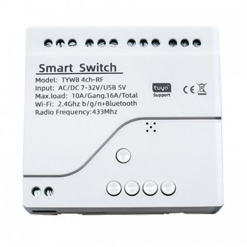4CH WiFi Tuya Smart Switch, AC/DC 7-32V, relé modul podpory dálkového ovládání |TUYA-4CH-H