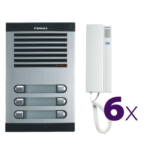 Fermax 4+n Classic audio kit pro 6 účastníků s telefony CityMax, bez el. otvírače