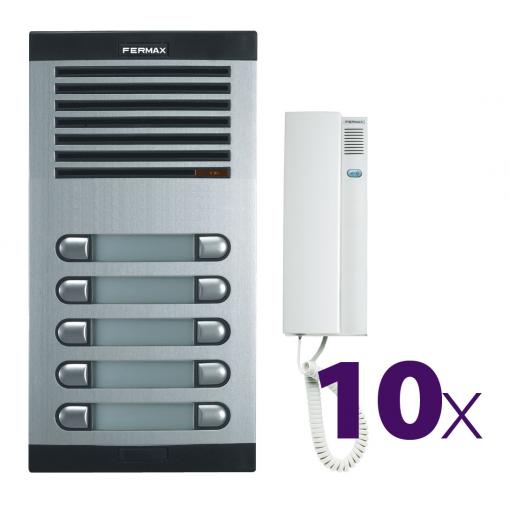 Fermax 4+n Classic audio kit pro 10 účastníků s telefony CityMax, bez el. otvírače