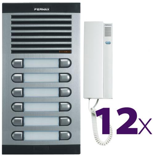 Fermax 4+n Classic audio kit pro 12 účastníků s telefony CityMax, bez el. otvírače
