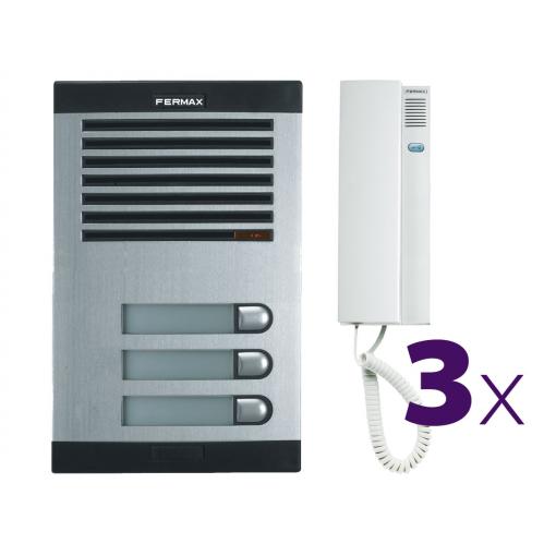 Fermax 4+n Classic audio kit pro 3 účastníky s telefony CityMax, bez el. otvírače