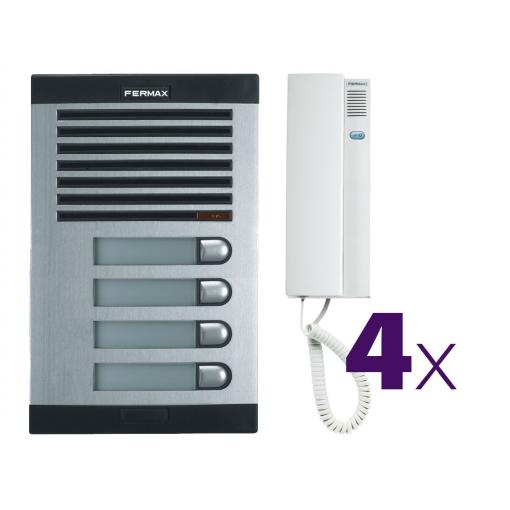 Fermax 4+n Classic audio kit pro 4 účastníky s telefony CityMax, bez el. otvírače
