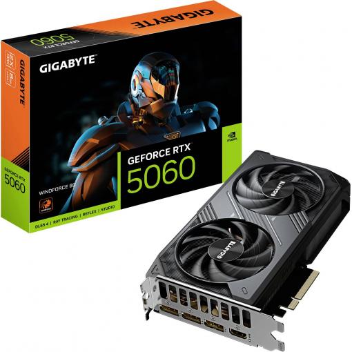 Gigabyte grafická karta Nvidia GeForce RTX 5060 GeForce RTX 5060 8 GB GDDR7 RAM PCIe x8 NVIDIA G-Sync , Sopka, Režim nulového ventilátoru