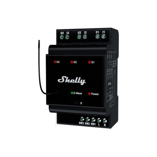 Relé na DIN lištu SHELLY PRO 3 Z-Wave