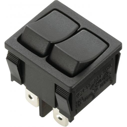 TRU COMPONENTS 1588077 kolébkový spínač TC-R13-33PAA-02 250 V/AC 6 A 2x vyp/zap s aretací 1 ks