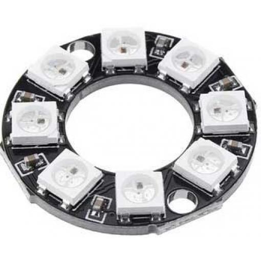 RGB LED kruh WS2812B, 8 LED, Neopixel, USB 5 V