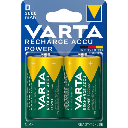 Nabíjecí baterie Varta R20 (D), 3000 mAh, NiMH, balení 2 ks