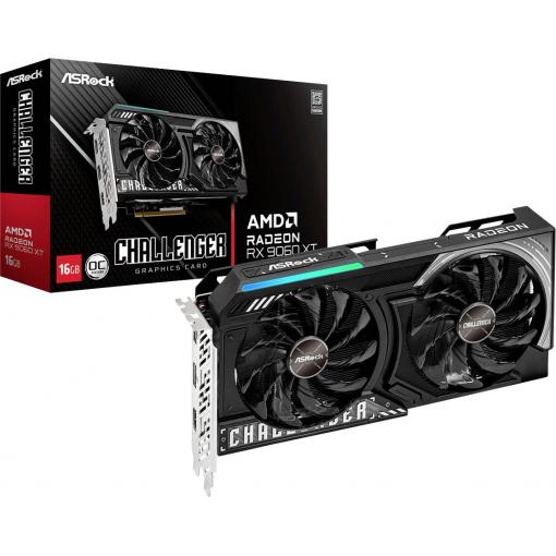 ASRock grafická karta AMD Radeon RX 9060 Radeon RX 9060 XT 16 GB GDDR6-RAM PCIe x16 PCIe 5.0 x16