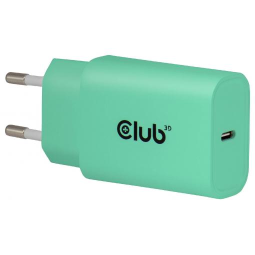 club3D CAC-3024 USB nabíječka, USB-C® zástrčka, 30 W, Power Delivery 3.0, zelená