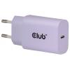 club3D CAC-3025 USB nabíječka, USB Power Delivery (USB-PD) , USB-C® zástrčka, 30 W, Power Delivery 3.0, fialová