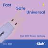 club3D CAC-3025 USB nabíječka, USB Power Delivery (USB-PD) , USB-C® zástrčka, 30 W, Power Delivery 3.0, fialová