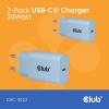 club3D CAC-3022 USB nabíječka, USB Power Delivery (USB-PD) , USB-C® zástrčka, 30 W, Power Delivery 3.0, modrá