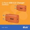 club3D CAC-3023 USB nabíječka, USB-C® zástrčka, 30 W, Power Delivery 3.0, oranžová