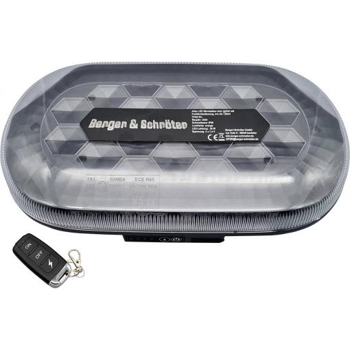 Berger & Schröter Výstražný zátaras Akku LED Mini SM865DR 12 V, 24 V napájení přes USB magnetický senzor oranžová