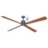CasaFan ECO NEO III 180-4 BG-NB/KI WiFi Flügel Nussbaum/Kirsche stropní ventilátor 28 W (Ø x v) 180 cm x 360 mm čedičově šedá s dálkovým ovládáním, s