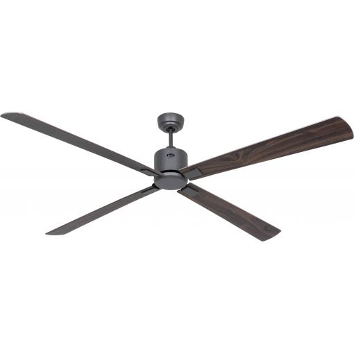 CasaFan ECO NEO III 180-4 BG-NB/KI WiFi Flügel Nussbaum/Kirsche stropní ventilátor 28 W (Ø x v) 180 cm x 360 mm čedičově šedá s dálkovým ovládáním, s