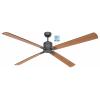 CasaFan ECO NEO III 180-4 BG-SW/TK WiFi Flügel Schwarz/Teak stropní ventilátor 28 W (Ø x v) 180 cm x 360 mm čedičově šedá s dálkovým ovládáním, s časovačem,