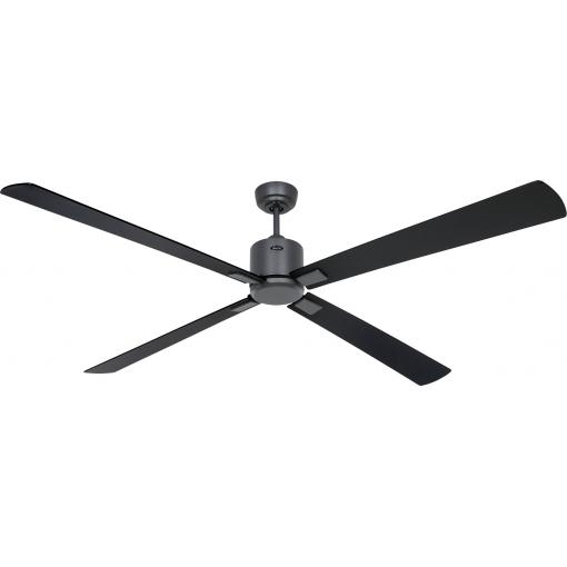 CasaFan ECO NEO III 180-4 BG-SW/TK WiFi Flügel Schwarz/Teak stropní ventilátor 28 W (Ø x v) 180 cm x 360 mm čedičově šedá s dálkovým ovládáním, s časovačem,