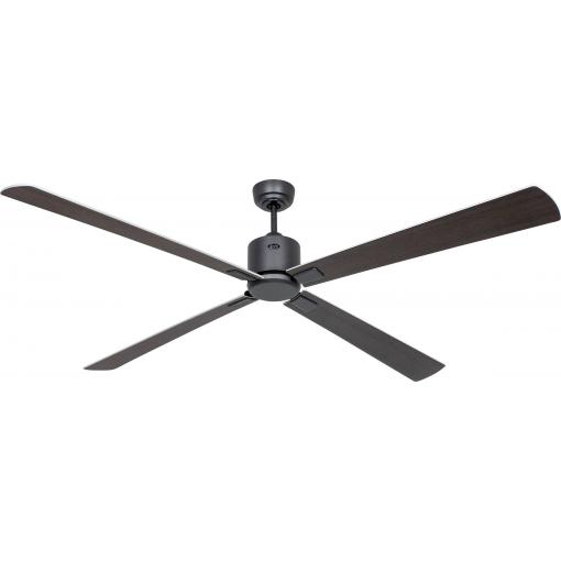 CasaFan ECO NEO III 180-4 BG-WN/SI WiFi Flügel Wenge/silber stropní ventilátor 28 W (Ø x v) 180 cm x 360 mm čedičově šedá s dálkovým ovládáním, s časovačem,