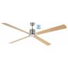 CasaFan ECO NEO III 180-4 BN-AH/BU WiFi Flügel Ahorn/Buche stropní ventilátor 28 W (Ø x v) 180 cm x 360 mm chrom (kartáčovaný) s dálkovým ovládáním, s