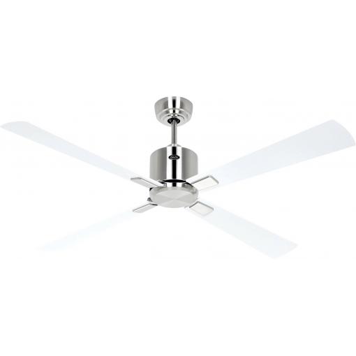 CasaFan ECO NEO III 132 BN-WE/LG WiFi Flügel Weiß/Lichtgrau stropní ventilátor 27 W (Ø x v) 132 cm x 360 mm chrom (kartáčovaný) s dálkovým ovládáním, s