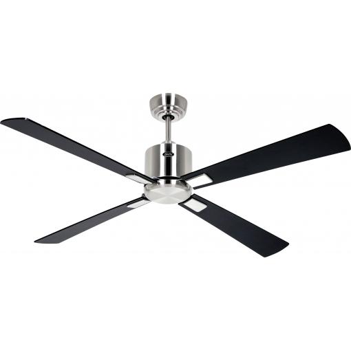 CasaFan ECO NEO III 132 BN-SW/TK WiFi Flügel Schwarz/Teak stropní ventilátor 27 W (Ø x v) 132 cm x 360 mm chrom (kartáčovaný) s dálkovým ovládáním, s