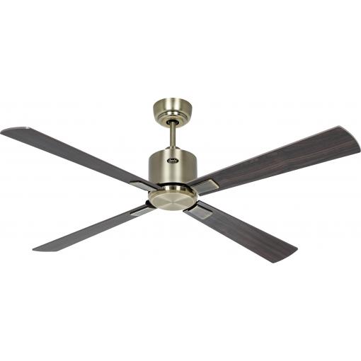 CasaFan ECO NEO III 132 MA-NB/KI WiFi Flügel Nussbaum/Kirsche stropní ventilátor 27 W (Ø x v) 132 cm x 360 mm starožitná mosaz s dálkovým ovládáním, s