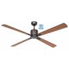 CasaFan ECO NEO III 152 BZ-SW/TK WiFi Flügel Schwarz/Teak stropní ventilátor 27 W (Ø x v) 152 cm x 360 mm bronzová s dálkovým ovládáním, s časovačem, vhodný i