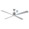 CasaFan ECO NEO III 152 BN-WE/LG WiFi Flügel Weiß/Lichtgrau stropní ventilátor 27 W (Ø x v) 152 cm x 360 mm chrom (kartáčovaný) s dálkovým ovládáním, s