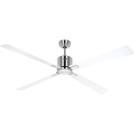 CasaFan ECO NEO III 152 BN-WE/LG WiFi Flügel Weiß/Lichtgrau stropní ventilátor 27 W (Ø x v) 152 cm x 360 mm chrom (kartáčovaný) s dálkovým ovládáním, s
