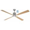 CasaFan ECO NEO III 152 BN-AH/BU WiFi Flügel Ahorn/Buche stropní ventilátor 27 W (Ø x v) 152 cm x 360 mm chrom (kartáčovaný) s dálkovým ovládáním, s časovačem,