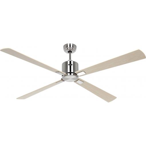 CasaFan ECO NEO III 152 BN-AH/BU WiFi Flügel Ahorn/Buche stropní ventilátor 27 W (Ø x v) 152 cm x 360 mm chrom (kartáčovaný) s dálkovým ovládáním, s časovačem,