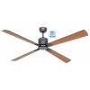 CasaFan ECO NEO III 152 BG-SW/TK WiFi Flügel Schwarz/Teak stropní ventilátor 27 W (Ø x v) 152 cm x 360 mm čedičově šedá s dálkovým ovládáním, s časovačem,