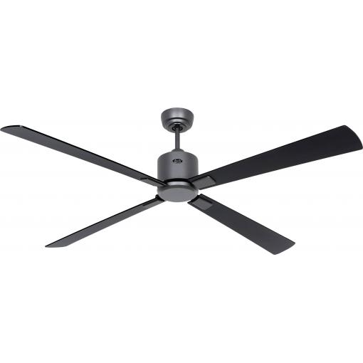 CasaFan ECO NEO III 152 BG-SW/TK WiFi Flügel Schwarz/Teak stropní ventilátor 27 W (Ø x v) 152 cm x 360 mm čedičově šedá s dálkovým ovládáním, s časovačem,