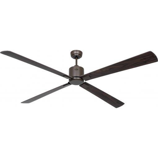 CasaFan ECO NEO III 180-4 BZ-NB/KI WiFi Flügel Nussbaum/Kirsche stropní ventilátor 28 W (Ø x v) 180 cm x 360 mm bronzová s dálkovým ovládáním, s časovačem,