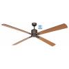 CasaFan ECO NEO III 180-4 BZ-SW/TK WiFi Flügel Schwarz/Teak stropní ventilátor 28 W (Ø x v) 180 cm x 360 mm bronzová s dálkovým ovládáním, s časovačem, vhodný