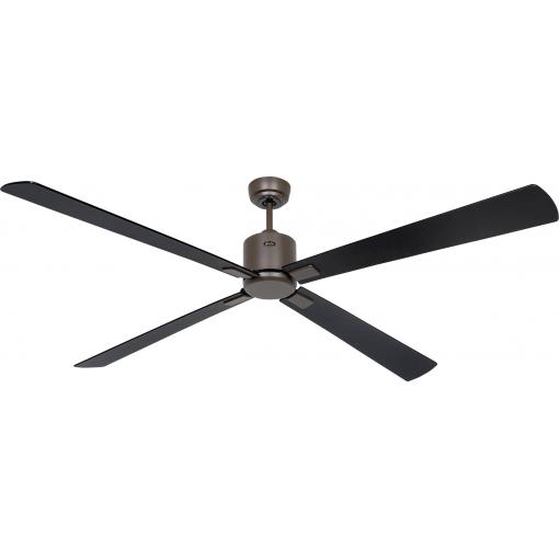 CasaFan ECO NEO III 180-4 BZ-SW/TK WiFi Flügel Schwarz/Teak stropní ventilátor 28 W (Ø x v) 180 cm x 360 mm bronzová s dálkovým ovládáním, s časovačem, vhodný